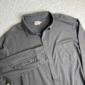 Faherty garment dyed harbor shirt men green pocket long sleeve shirt collar xxl‎